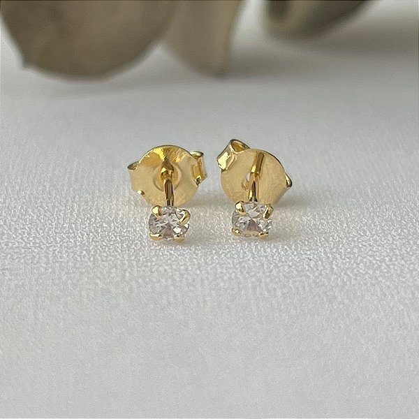 Brinco ponto de luz XXPP em banho de ouro 18k