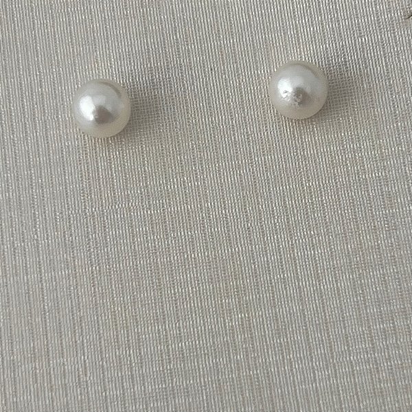 Brinco de pérola M em banho de ouro 18k