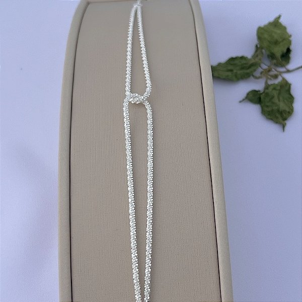 Pulseira nó em malha em banho de banho de prata silver