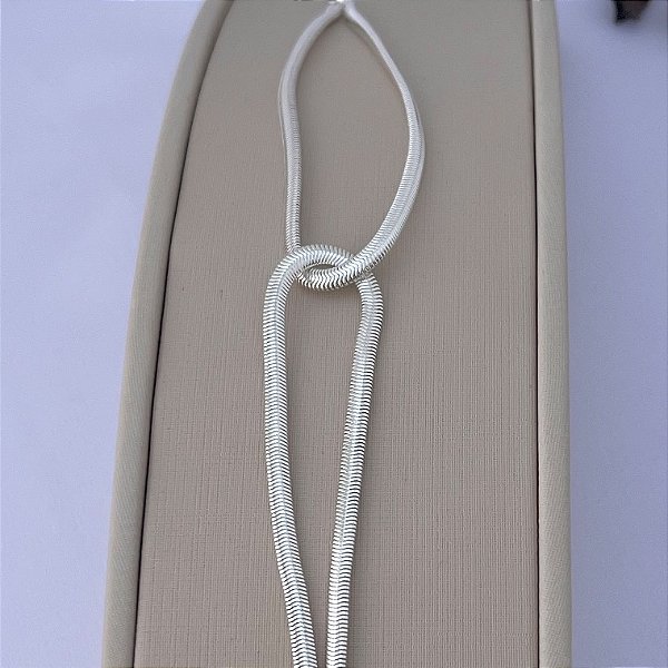 Pulseira nó em salamandra em banho de prata silver