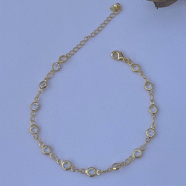 Pulseira de pontos de luz em banho de ouro 18k