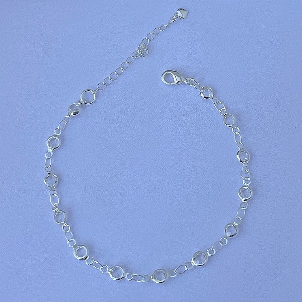 Pulseira de pontos de luz em banho de prata silver