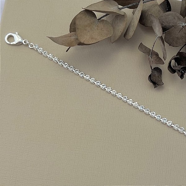 Pulseira riviera em banho de prata silver