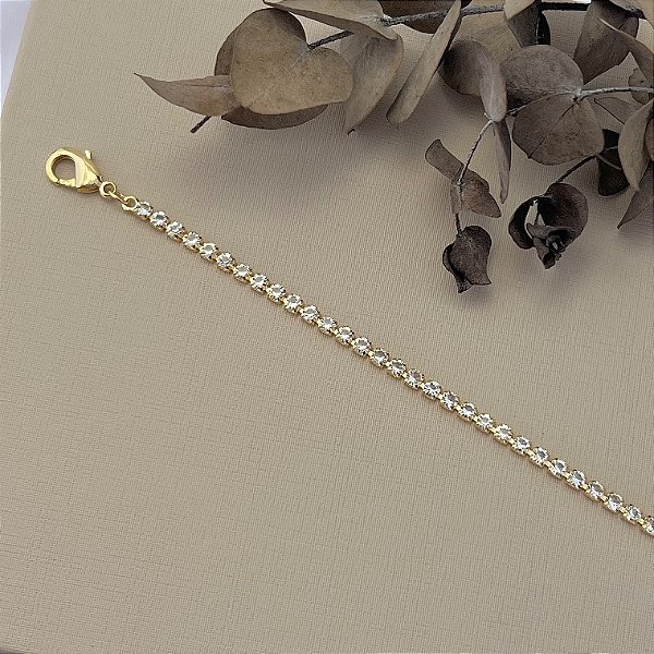 Pulseira riviera em banho de ouro 18k