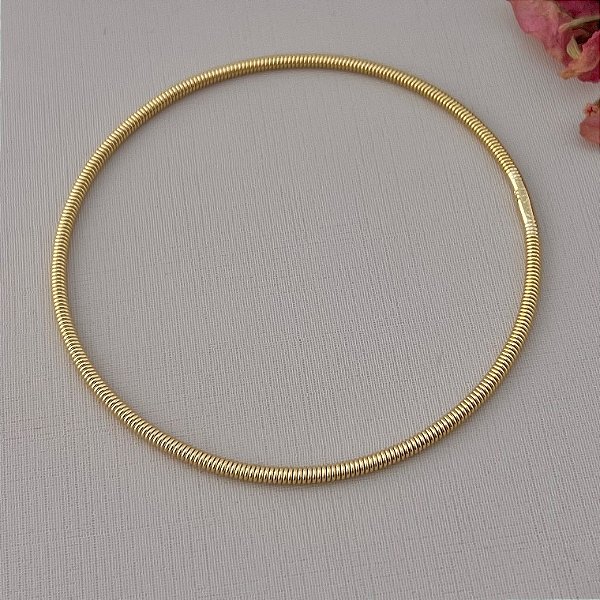 Bracelete corda de violão P em banho de ouro 18k