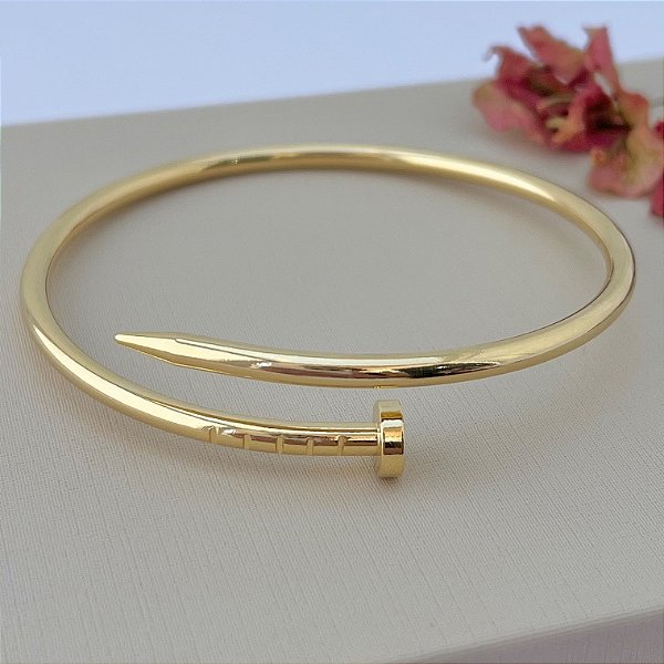 Bracelete de prego em banho de ouro 18k