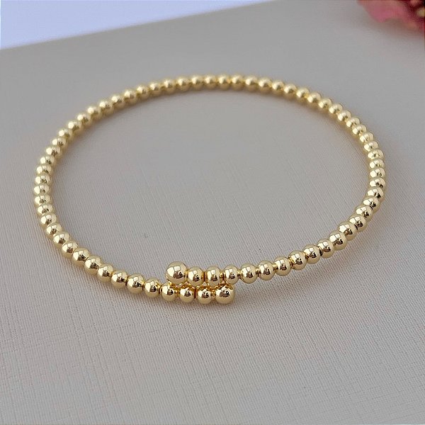 Bracelete de bolinhas em banho de ouro 18k