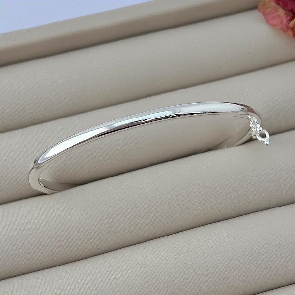 Bracelete fino liso em banho de prata silver