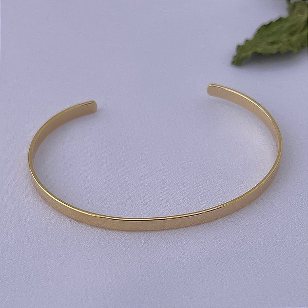 Bracelete liso em banho de ouro 18k