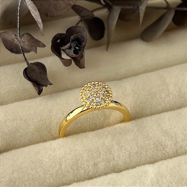 Anel aro 16 chuveirinho G em banho de ouro 18k