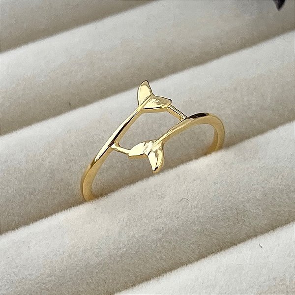 Anel rabo sereia em banho de ouro 18k