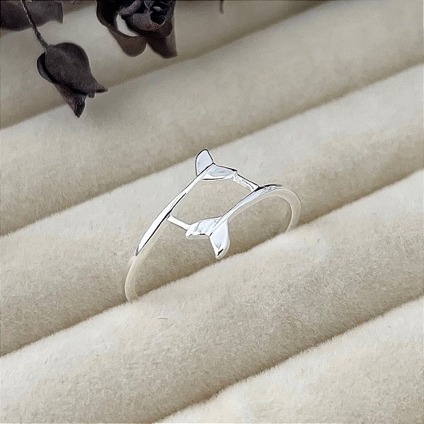 Anel rabo sereia em banho de prata silver