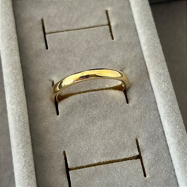 Anel aro 17,5 tipo aliança em banho de ouro 18k