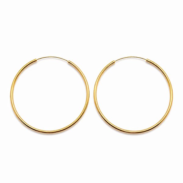 Argola fina média em banho de ouro 18k