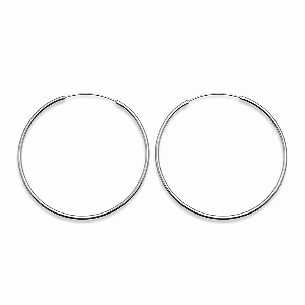 Argola fina média em banho de prata silver