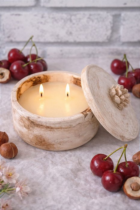 Vela Aromática em Recipiente de Cimento Artesanal