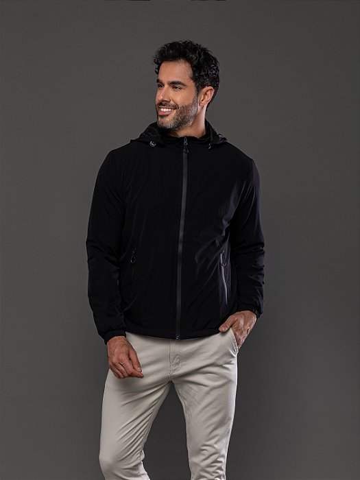 Jaqueta Corta Vento Com Capuz Removível