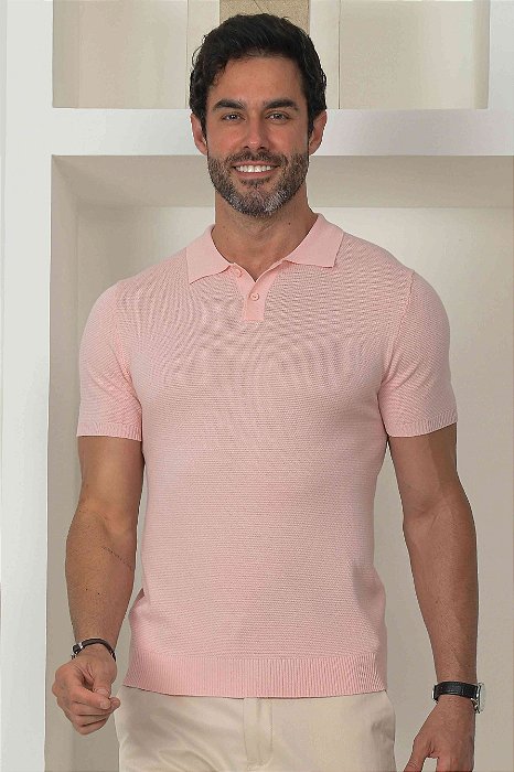 Polo Gola Retilínea Com Botão
