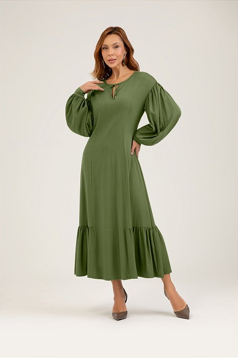 Vestido Longo Midi Cativa Tecido Dinastia