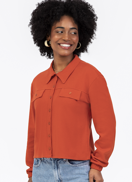 Camisa Texturizado Ponto Canelatto Feminina Habana