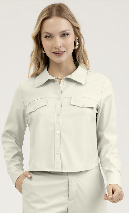 Camisa Tecido Corino Stretch Cativa