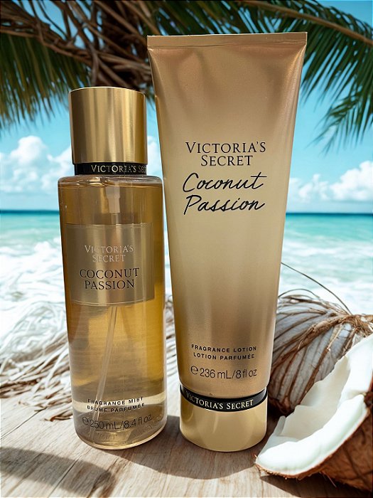 Kit Victoria’s Secret Coconut Passion Body Lotion 236ml + Body Splash 250ml