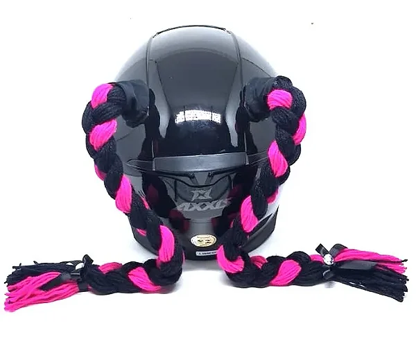 Trança para Capacete Xuca Xuquinha 45cm Preto/Pink