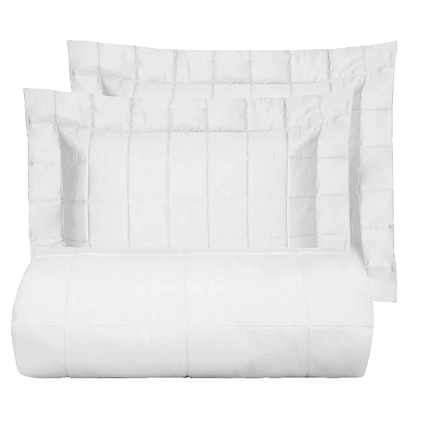 Kit Colcha / Cobre leito Casal 300 fios Satinee Square - Kacyumara Branco