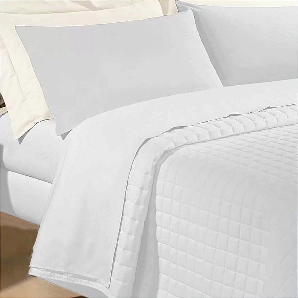 Jogo de Cama Casal 180 fios 100% Algodão Premier - Andreza Branco