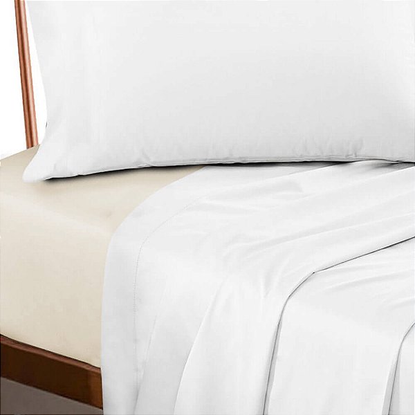 Lençol King Profissional com elástico 200 fios - Premium Perola