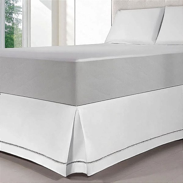 Saia Box Casal Ponto Palito - Kacyumara Branco