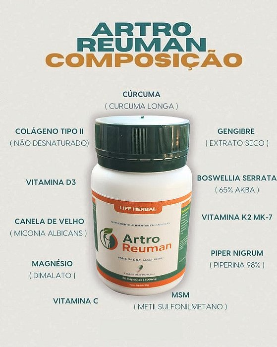 Artroreuman Suplemento Alimentar 30 Capsulas