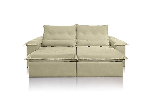 SOFA RETR VALENCIA 250CM VEL BEGE/561 - JC ESTOFADOS