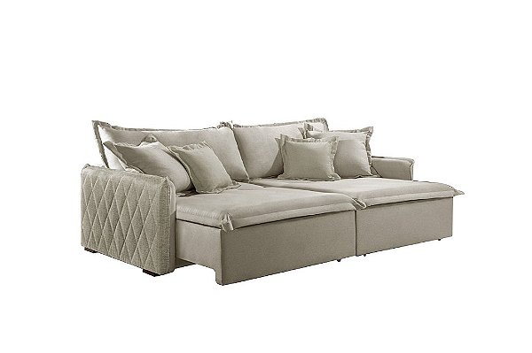 SOFA RETR BLOG 220CM LINHO BEGE 08/08 - INNOVE