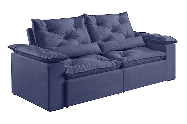 SOFA RETR GRECIA 195 - VEL AZUL - ESTOFAMART