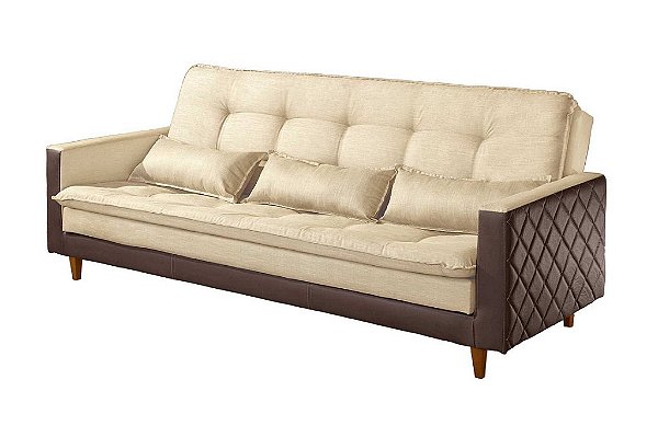SOFA CAMA SF.5820 VIENA LINHO BEGE 306B/KOR MAR/2239 - LUXUR