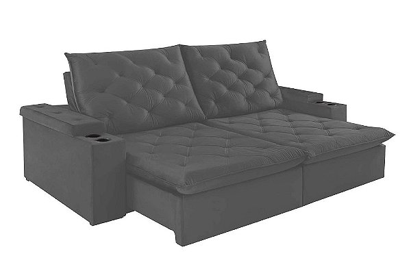SOFA RETR BALI 230 PT 2 COP/BRA COR -VEL CINZA 06 - BOARETO
