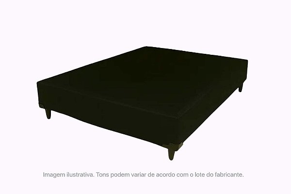 BOX/BASE SIMPLES QUEEN CORINO PRETO - BIOSTAR