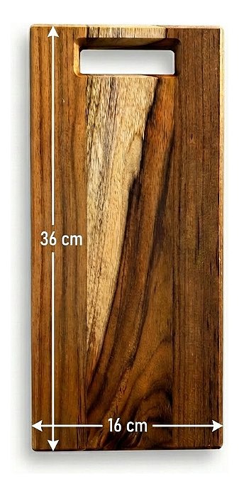 Tábua 36x16 Retangular Madeira Teca Para Churrasco e Corte