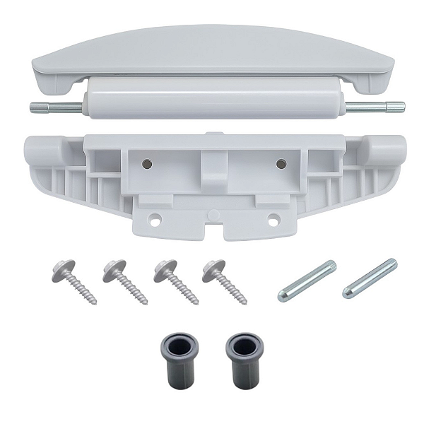 Dobradiça Compativel Com Brastemp Bwg12 Bwp11 + Parafusos Branco
