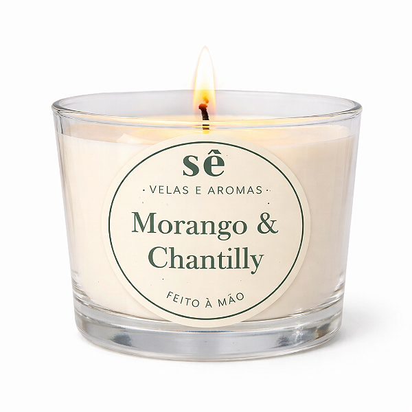 VELA AROMÁTICA MORANGO E CHANTILLY