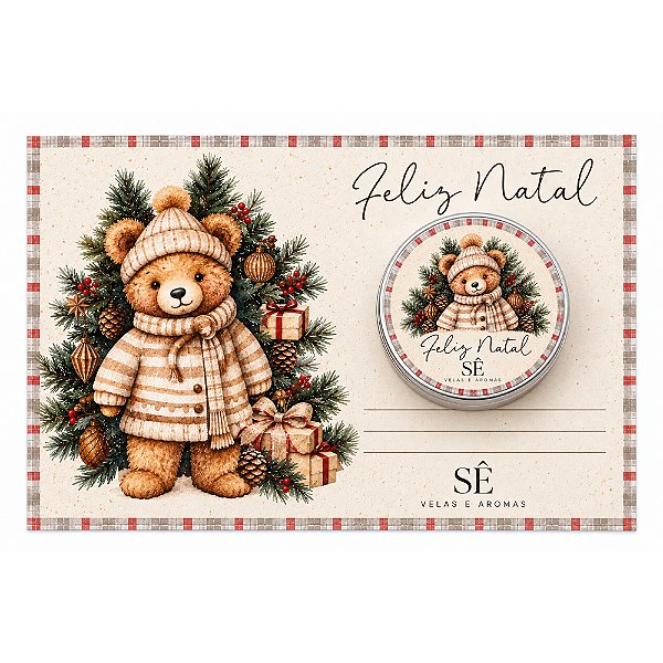 Cartão-Presente Natalino com Lata de Vela Aroma Gingerbread