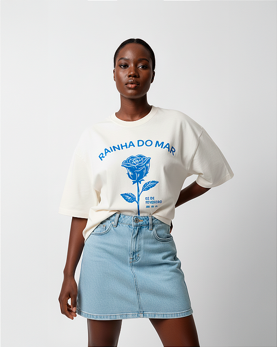 Camiseta Oversized Rainha do Mar Yemanjá