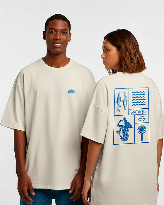 Camiseta Oversized Yemanjá É Sereia