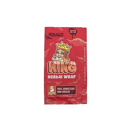 Blunt Papel King Herbal Wrap Morango 5un aLEDA