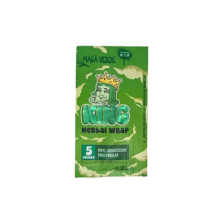 Blunt Papel King Herbal Wrap Maça Verde 5un aLEDA