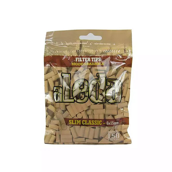 Filtro Biodegradável Slim Clássico 15x6mm 150un Aleda