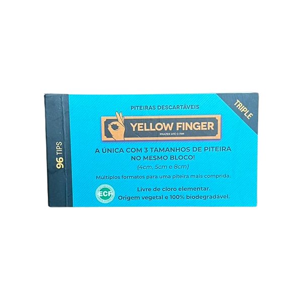 Piteira De Papel Triple 96 Tips Yellow Finger