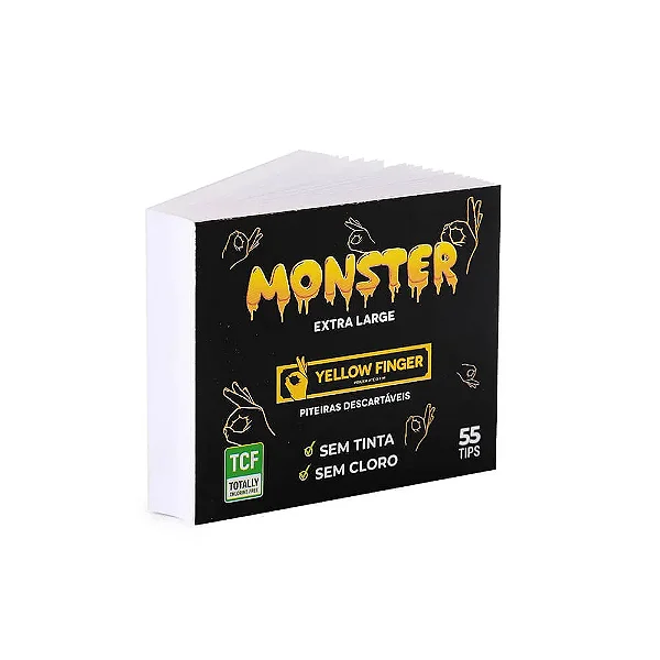 PITEIRA DE PAPEL MONSTER COM 55 TIPS YELLOW FINGER