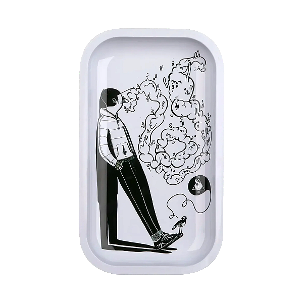 Bandeja de Metal Collab Squadafum x Alex Senna Grande 27x16cm